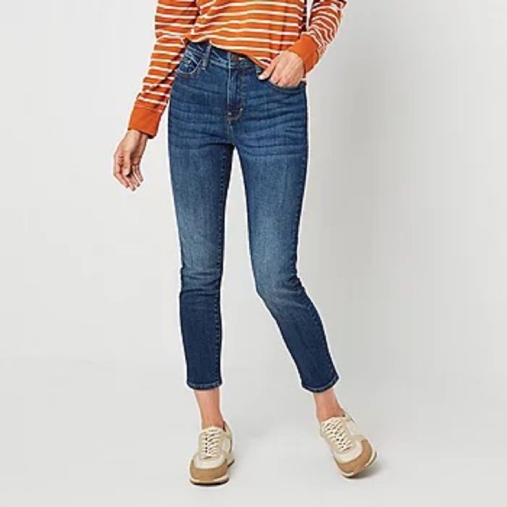 A.N.A. Womens High Rise Skinny Ankle Blue Jean Size 10
